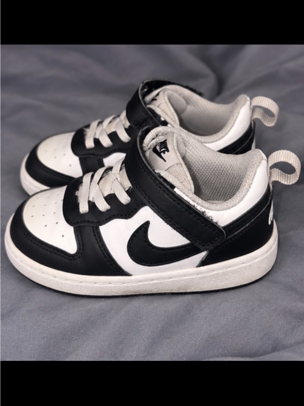 Nike Court Borough Low Recraft Toddler Shoes Black White Panda Size 8C